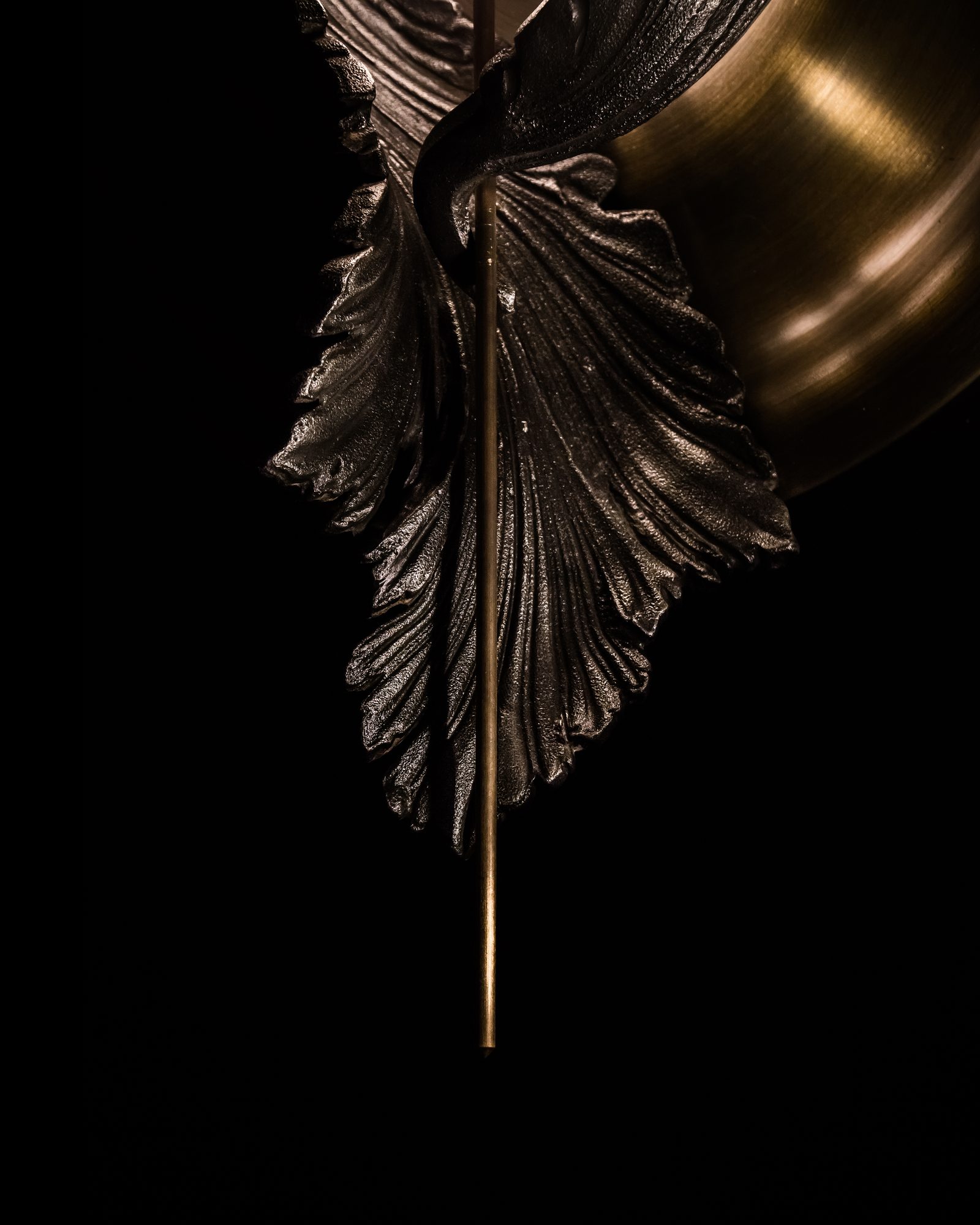 Acanthus Wall Light detail — leaf and rod
