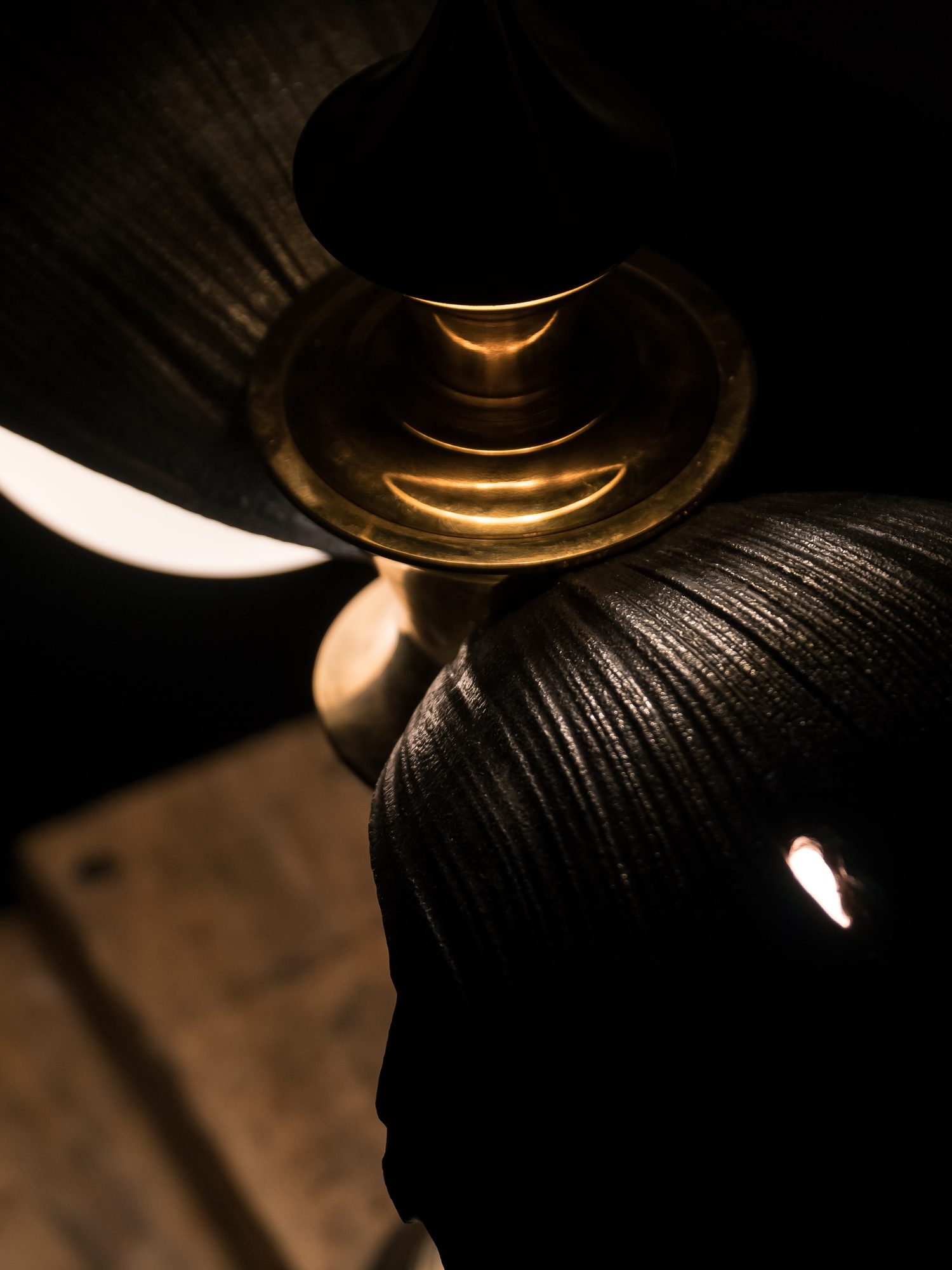 Acanthus Table Lamp brass fitting macro